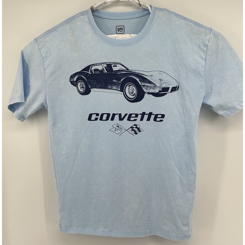 GM Official Short Sleeve C3 Chevrolet Corvette Stingray T Shirt Blue Men's XS